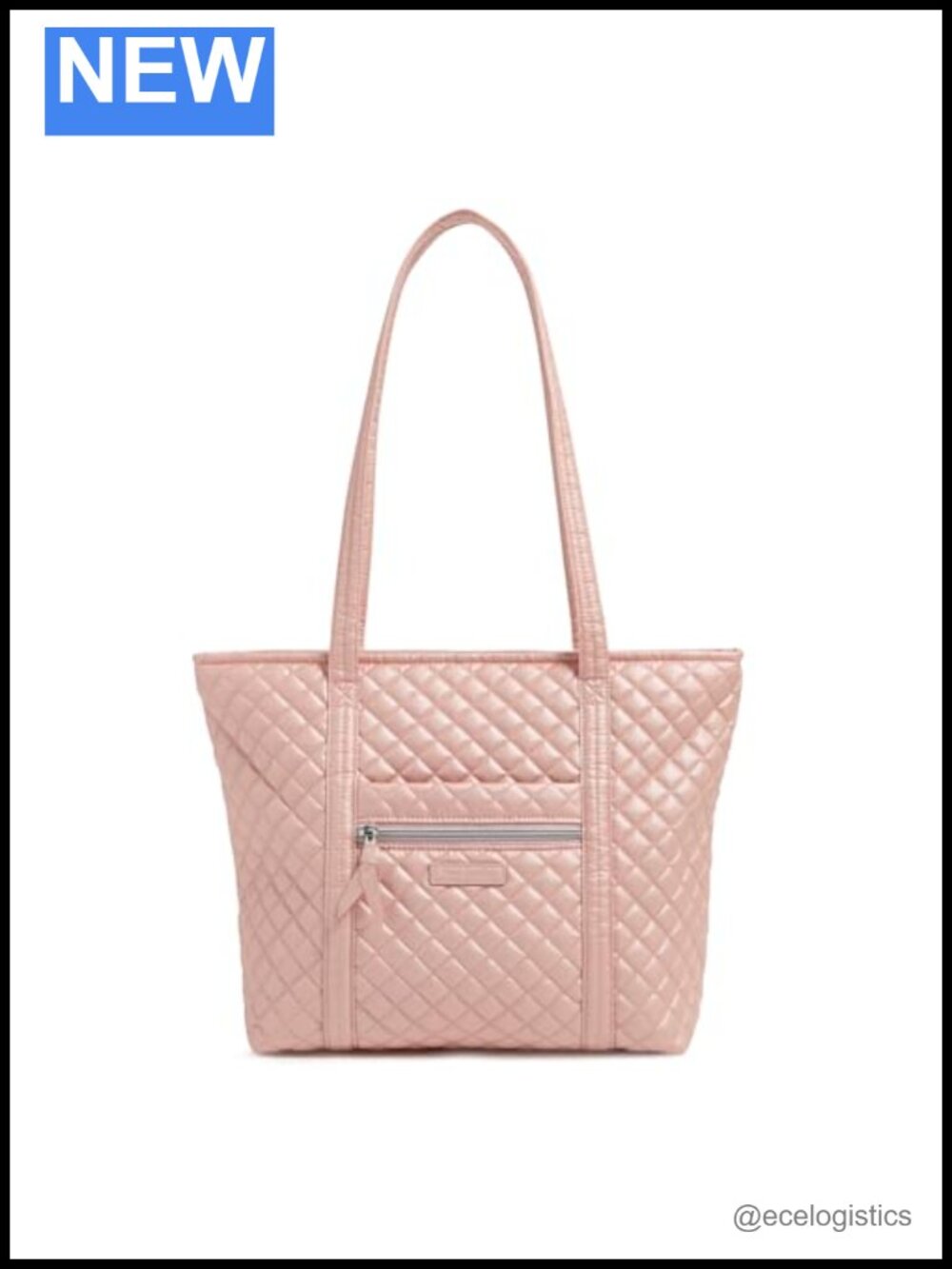Quilted Cotton Small Tote Bag with Pockets Shoulder Strap